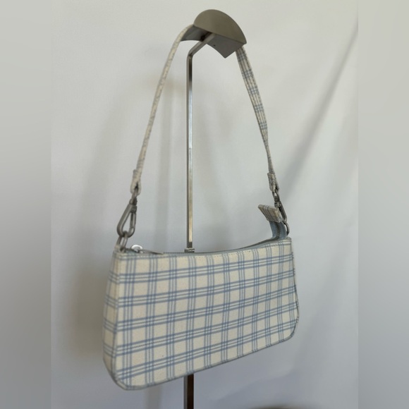 Blue & White Plaid Shoulder Purse - Picture 5 of 5